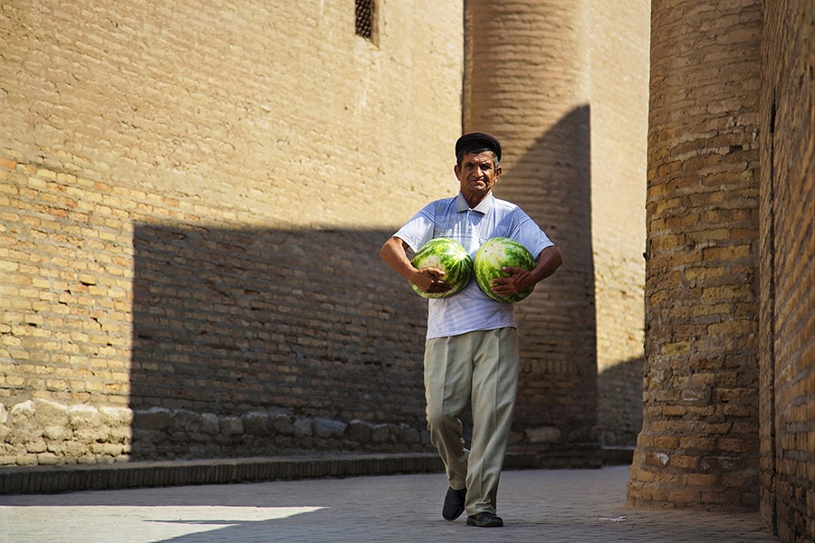 Pastèques Khiva Ouzbékistan Portrait