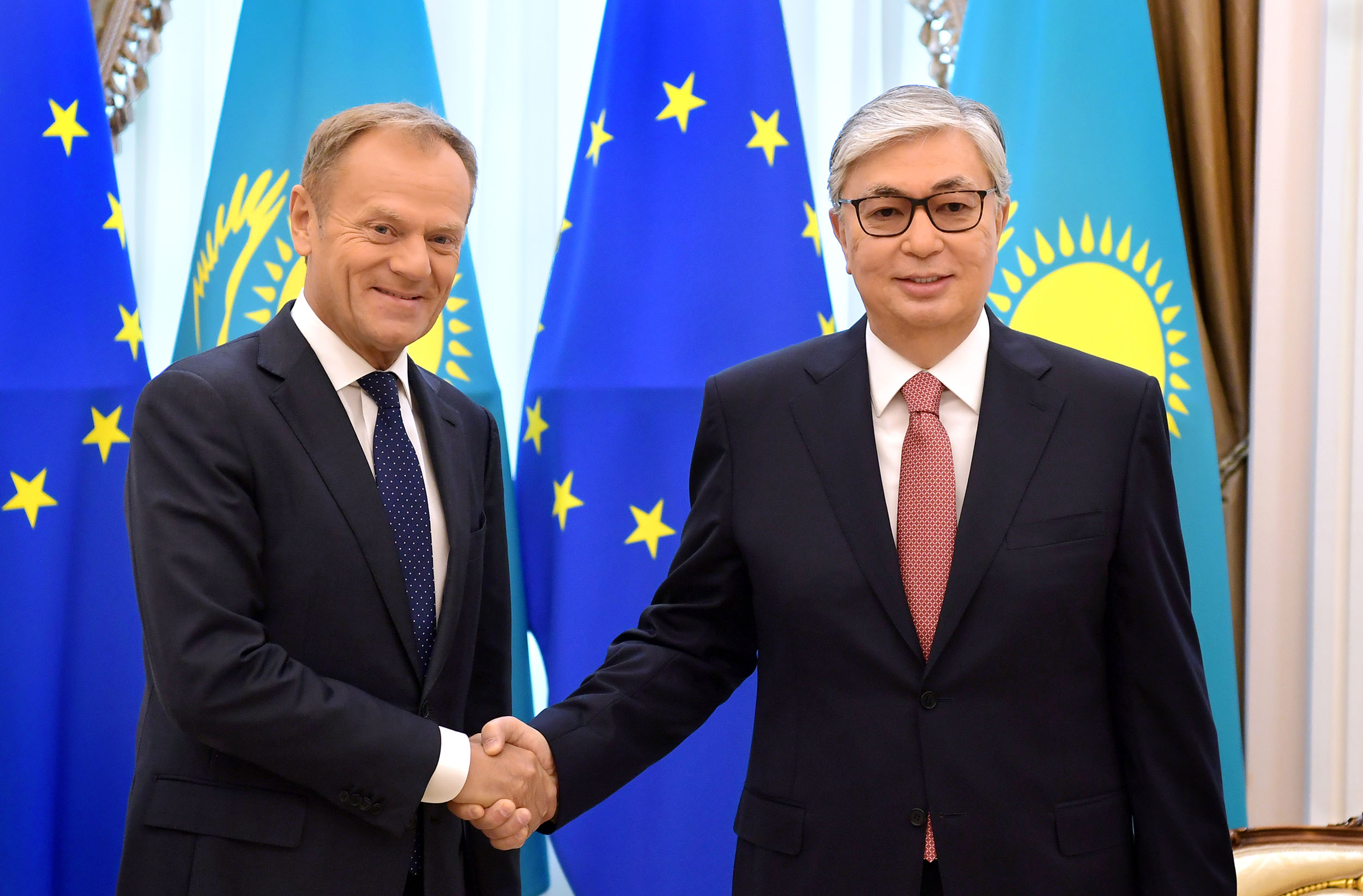 Donald Tusk Kassym Jomart Tokaïev Kazakhstan Conseil européen UE Union européenne