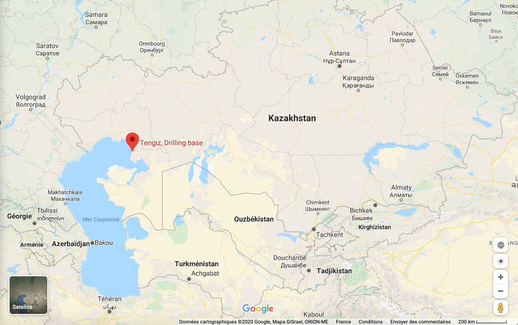 Carte Tengiz Kazakhstan