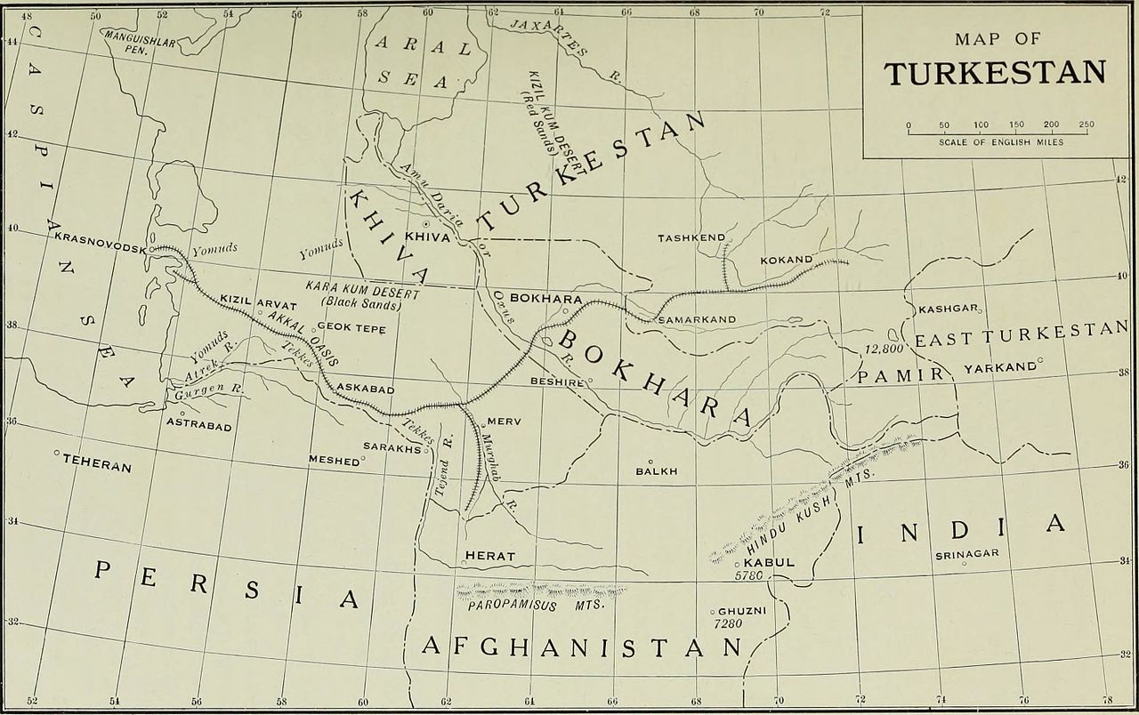 Carte Turkestan Transcaspian Railway Achgabat