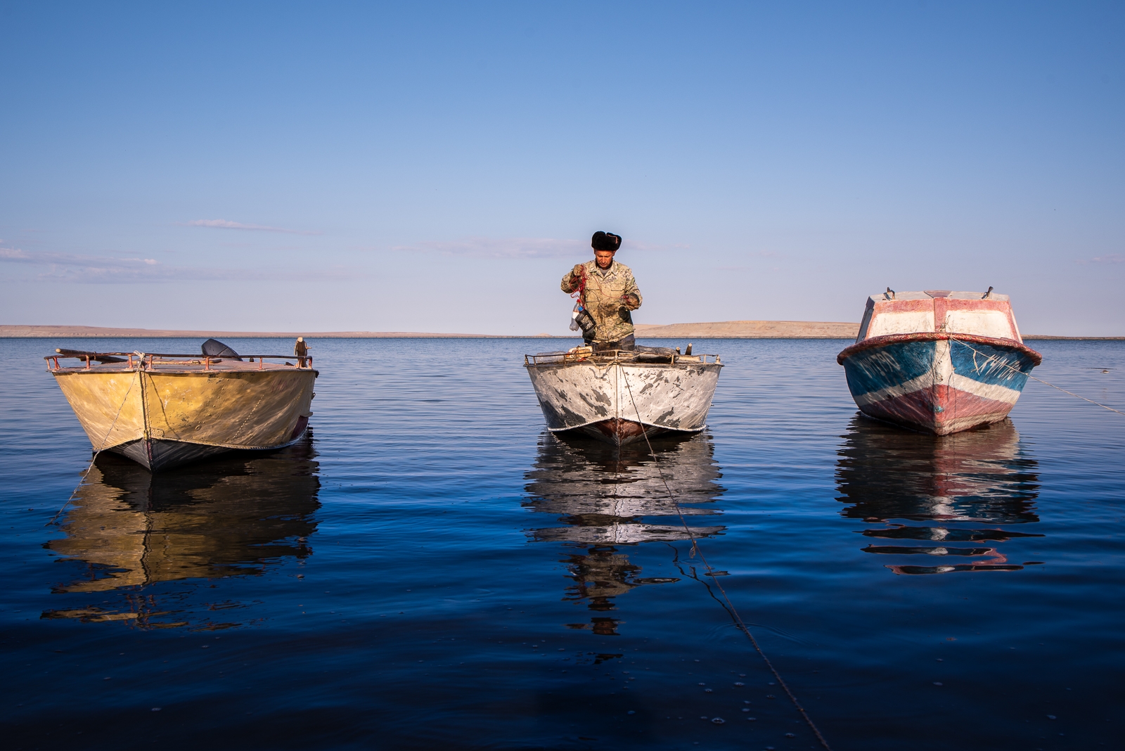 Retour de pêche sur la mer d'Aral