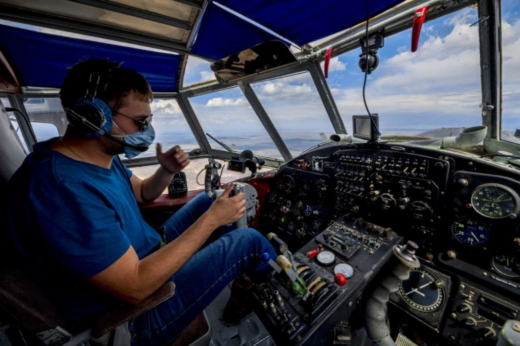 Kazakhstan Environnement Lac Bartogaï Avion de patrouille