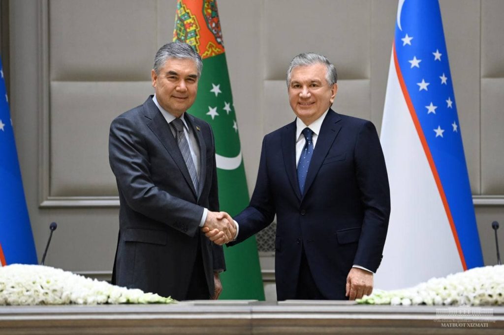 Chavkat Mirzioïev Gourbangouly Berdimouhamedov Rencontre Tachkent Visite officielle Turkménistan Ouzbékistan