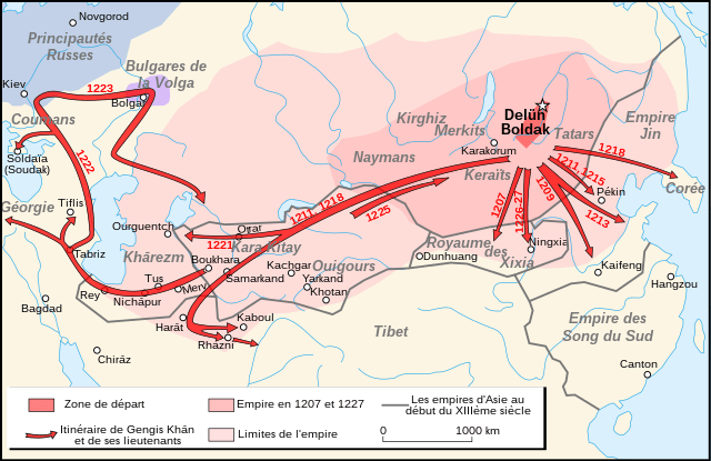 Gengis Khan invasion carte