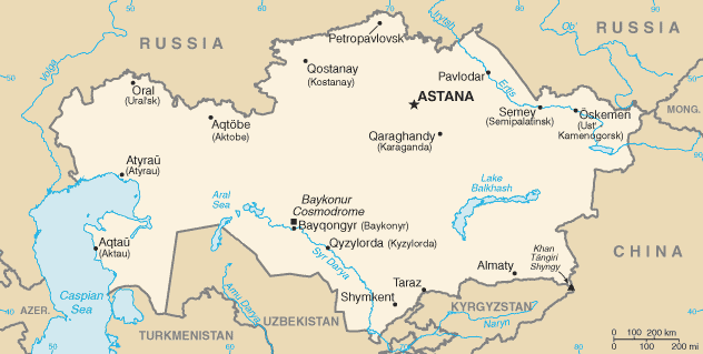 Kazakhstan Carte Villes Changement Heure Fuseau Horaire Sondage Contestation Gouvernement Mesure