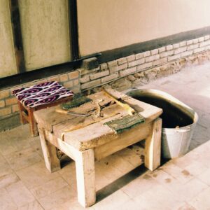 tabouret bassine couteau sol