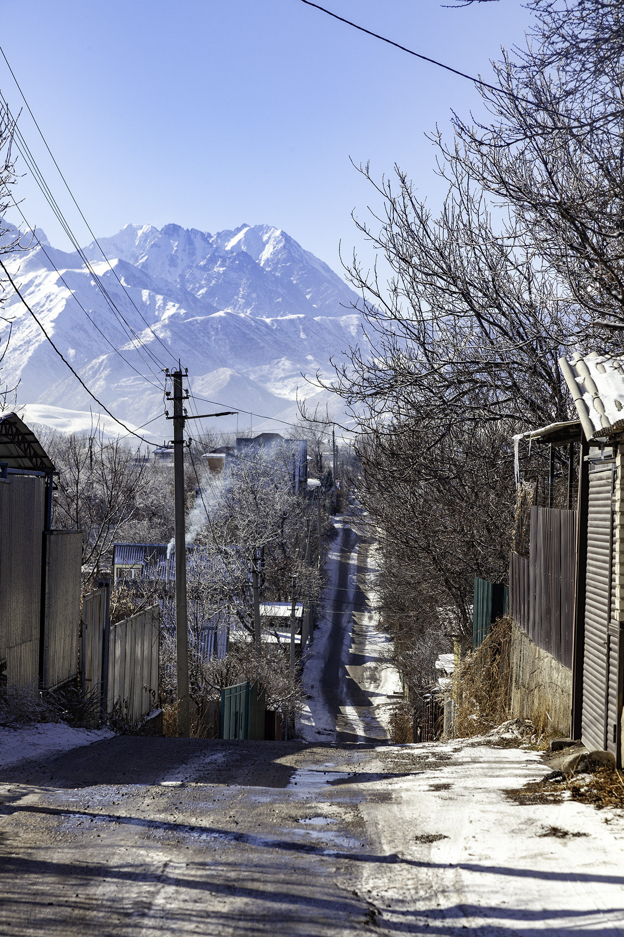 Le quartier Panorama, sur les hauteurs de Bichkek, Kirghizistan
