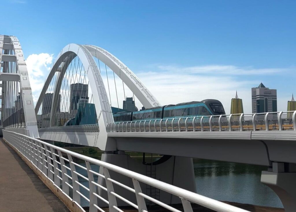 Le métro aérien d'Astana. Crédit : Eléa Muresan