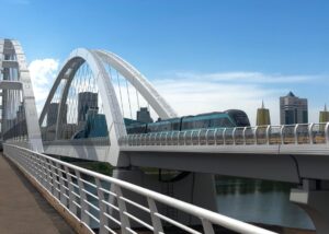Le métro aérien d'Astana. Crédit : Eléa Muresan