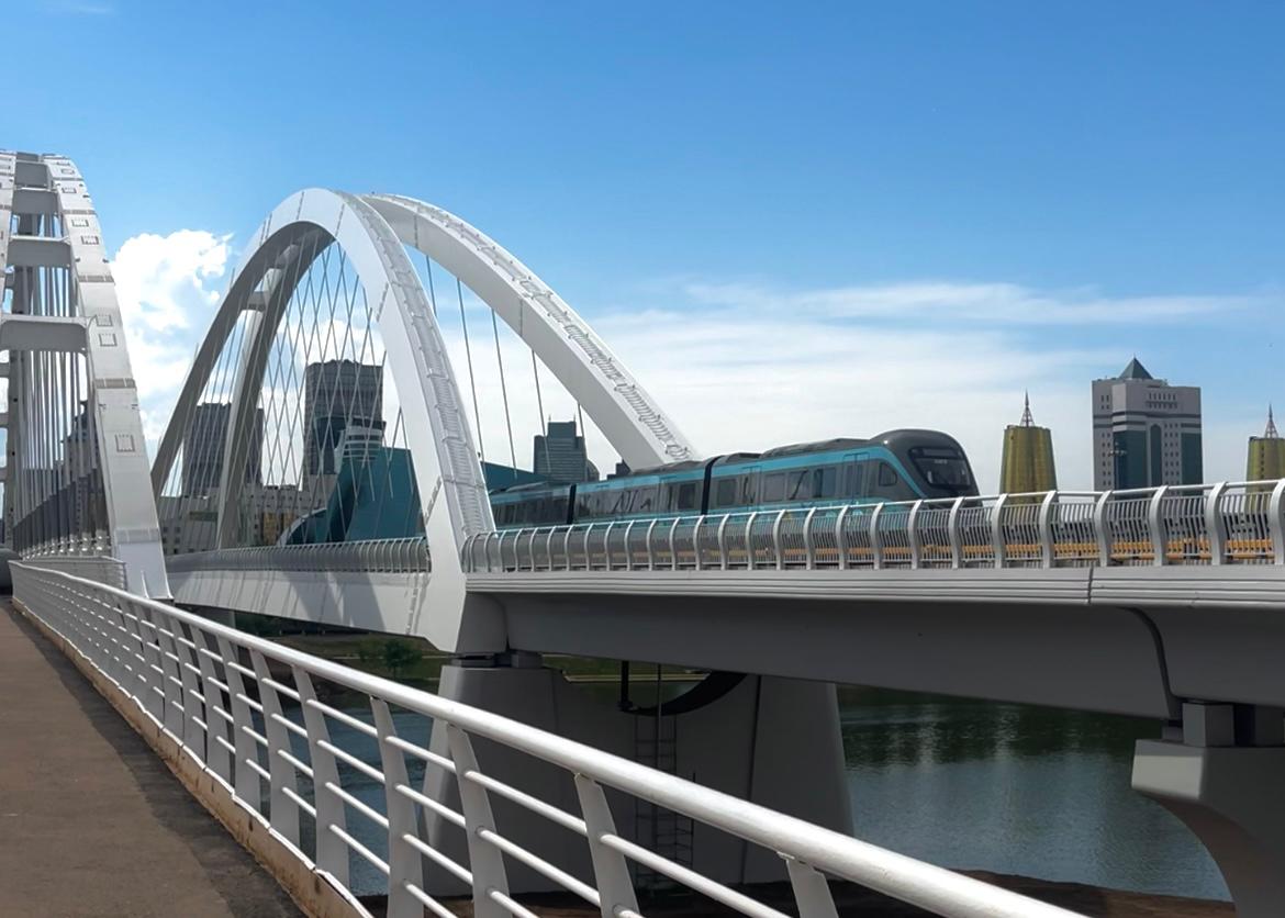 Le métro aérien d'Astana. Crédit : Eléa Muresan