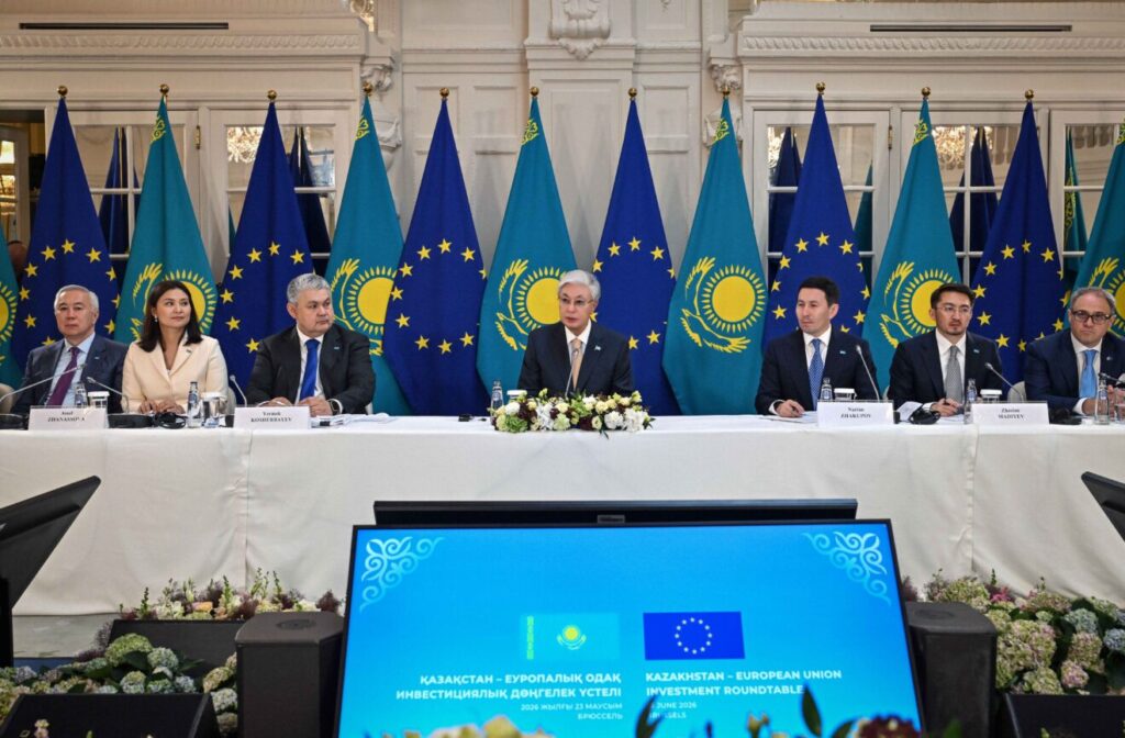 En visite à Bruxelles le 22 juin 2026, le président du Kazakhstan KAssym-Jomart Tokaïev a rencontré ses homologues européens et s'est rendu à un forum économique UE-Kazakhstan. Crédit : Akorda.