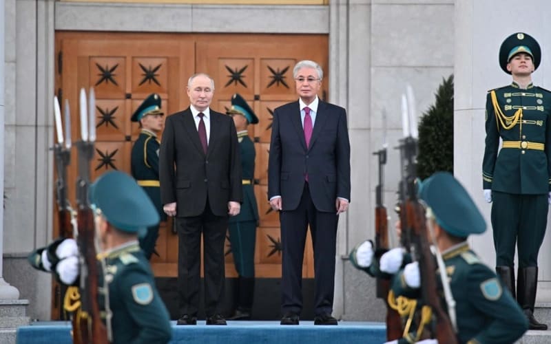 Vladimir Poutine en visite d'Etat à Astana, au Kazakhstan, le 28 mai 2026. Crédit : Akorda