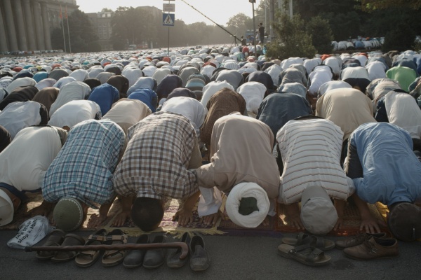 Muslim prayer in Kyrgyzstan